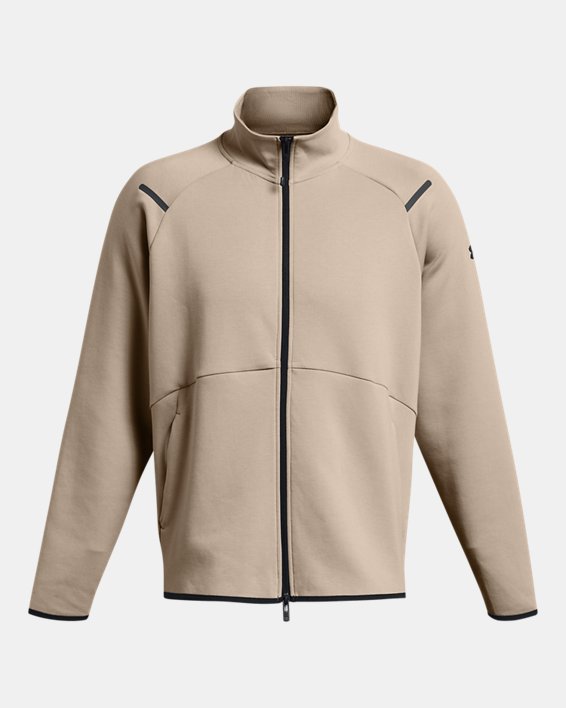 Men's UA Unstoppable Fleece Track Jacket in Brown image number 4
